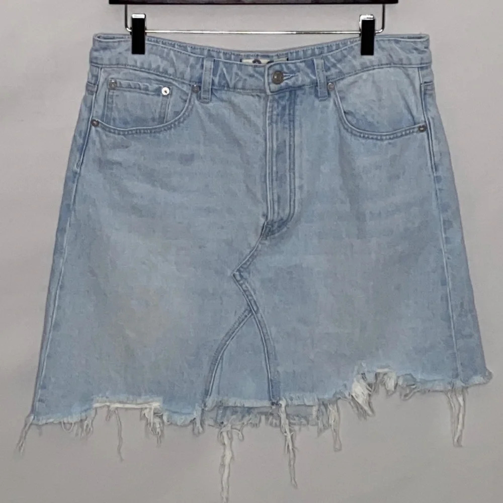 Free People We The Free Button Fly Denim Skirt